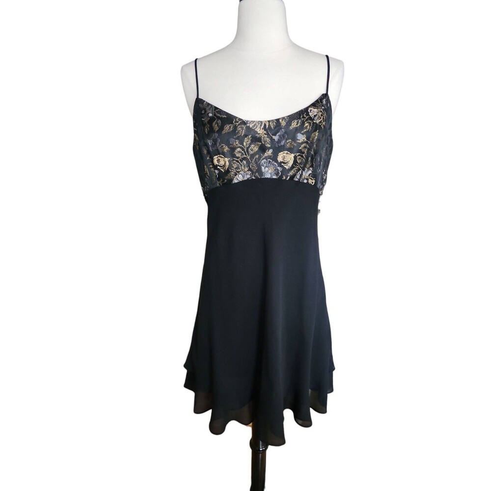 Hampton Nites Petites Babydoll Dress Women's 12 Vintage 90s Fairy Ruffle Tiered